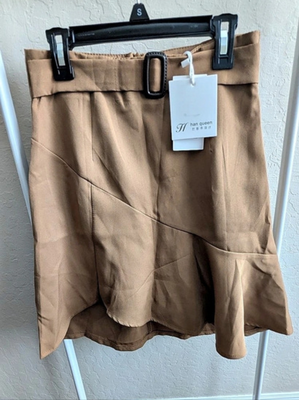 han queen Asymmetrical Skirt in Brown Size Small NWT